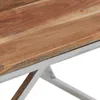 Couchtisch Silbern Edelstahl und Massivholz Akazie Produktbild-Vorschau 7