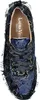 A top-down view of a single blue and black floral patterned sneaker. Produktbild-Vorschau