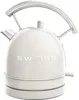 A cream-colored electric kettle with a silver handle and base, shown from the front. Produktbild-Vorschau