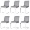 Six gray dining chairs arranged in two rows on a white background. Náhľad obrázku produktu