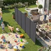 XMTECH Paravent Raumteiler 4-teilig 320x180 cm Dunkelgrau – Produktbild-Vorschau 9