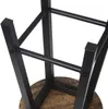 Close-up view of the metal frame and wooden seat of a stool or chair. Náhľad obrázku produktu