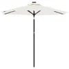 vidaXL Sonnenschirm mit LED und Stahlmast Weiß 225x225x212 Produktbild-Vorschau 4