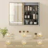 HOMCOM Spiegelschrank Bad mit LED-Beleuchtung und Produktbild-Vorschau 4