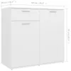 vidaXL Sideboard Blanc 80x36x75 cm Bois composite Voir les images du produit 8