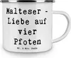 Mr. & Mrs. Panda Emaille Tasse Spruch Malteser Liebe - Weiß Produktbild-Vorschau 3