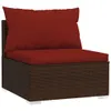 vidaXL 5-tlg. Garten-Lounge-Set mit Kissen Poly Rattan Produktbild-Vorschau 5