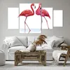 Bild auf Leinwand - Leinwandbild - 4 Teile - Flamingos Rosa Produktbild-Vorschau 6