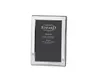 A silver picture frame with text on the dark gray insert. Produktbild-Vorschau