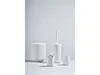 A collection of white bathroom accessories arranged on a white surface against a light gray background. Produktbild-Vorschau