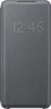 A gray Samsung S20 flip case with a digital clock displayed on the cover. Náhled obrázku produktu
