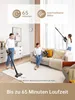 A collage showing people using a cordless vacuum cleaner in a modern living room. Produktbild-Vorschau