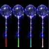 Transparenter Bobo-Ballon mit LED-Lichtern am Stab 50cm, 1 Produktbild-Vorschau 2