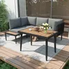Parrot Uncle Garten-Essgruppe grau, Ecksofa & Esstisch Set Produktbild-Vorschau 1