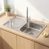 lavello da cucina in acciaio inox 72CM, destro, da incasso Anteprima dell’immagine prodotto 7