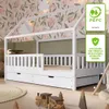 Crazy Pine Letto a Casetta Bianco con Cassetto 100x200 cm – Anteprima dell’immagine prodotto 2