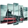 5-teiliges leinwandbild londoner bus big ben 200x100 cm Produktbild-Vorschau 1