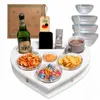 Couchbar Snackbox Herz in weiß mit 4 Glasschalen | Snackbar Produktbild-Vorschau 1