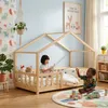 Kinderbett ’Treviolo‘ in Haus-Optik mit Rausfallschutz Produktbild-Vorschau 4
