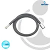 A black flexible hose with silver connectors, laid out in a curve against a white and light gray background. Produktbild-Vorschau