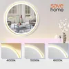SAVE ®HOME Okrągłe lustro łazienkowe LED - 60 cm - Podgląd zdjęcia produktu 3