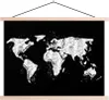 MuchoWow® Textilposter Weltkarte - Marmor - Schwarz - Weiß Produktbild-Vorschau 1