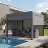Pergola HWC-L46 ze ścianką boczną, pawilon ogrodowy roleta Podgląd zdjęcia produktu 1