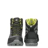 Schwarz-graue Wanderschuhe "Rush TRK LT GTX" von Scarpa mit gelben Akzenten; Vorder- und Rückansicht. Produktbild-Vorschau