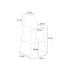 A line drawing of a bar stool with dimensions indicated by measurement lines and text. Voir les images du produit