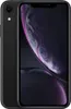 A black iPhone XR is shown from the front and slightly from the side against a black background. Produktbild-Vorschau