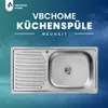 VBChome Edelstahlspüle 75 x 40 x 14 cm Edelstahl Glatt Produktbild-Vorschau 2