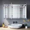 SONNI Edelstahl 3-türig Bad Spiegelschrank 90x65x13cm mit Produktbild-Vorschau 2