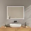 A modern bathroom vanity with a sink and a lighted mirror. Náhled obrázku produktu