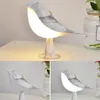 15cm Weiß Vogel LED Nachtlicht USB LED Schreibtischlampe Produktbild-Vorschau 3