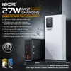A product advertisement for a power bank, showcasing its features and specifications. Produktbild-Vorschau