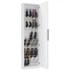 A white shoe cabinet with its door open, displaying multiple shelves filled with various shoes. Anteprima dell’immagine prodotto