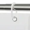 A close-up view of a shower curtain hook and grommet attached to a shower curtain rod. Podgląd zdjęcia produktu