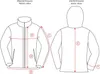Diagram showing how to measure a jacket for sizing. Náhled obrázku produktu