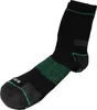 A single black sock with green accents is shown against a white background. Produktbild-Vorschau