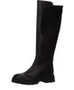 A studio shot of a single black boot against a white background. Produktbild-Vorschau