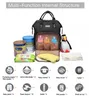 Schwarzer Rucksack – Wickeltasche für Mütter für Fläschchen Produktbild-Vorschau 3