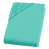 A folded mint green fitted sheet on a white background. Produktbild-Vorschau