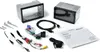 A car stereo unit and its accessories laid out on a white background. Produktbild-Vorschau