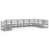 8-tlg. Garten-Lounge-Set Grau Kiefer Massivholz Produktbild-Vorschau 1