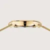 Side view of a gold watch case with a mesh band attached. Produktbild-Vorschau