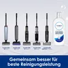 A lineup of Tineco floor cleaning devices and a bottle of cleaning solution. Produktbild-Vorschau