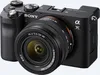 A black Sony Alpha 7C camera with a lens attached, shown from a 3/4 angle against a white background. Produktbild-Vorschau
