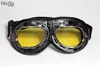 Motorradbrille Fliegerbrille Chopper Biker schwarz mit gelb Produktbild-Vorschau 2