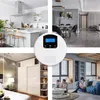 Collage of four different room settings with a carbon monoxide detector. Produktbild-Vorschau