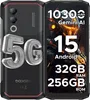 A marketing image showing the front and back of a DOOGEE smartphone with feature callouts. Produktbild-Vorschau
